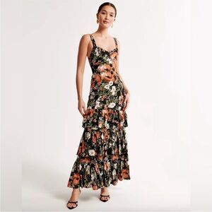 Abercrombie &‎ Fitch tiered floral ruffled Dress